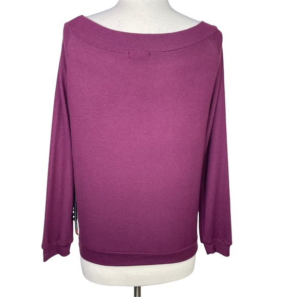 Copper Key Plum Long Sleeve Brushed Knit Top, Small - Picture 3 of 12